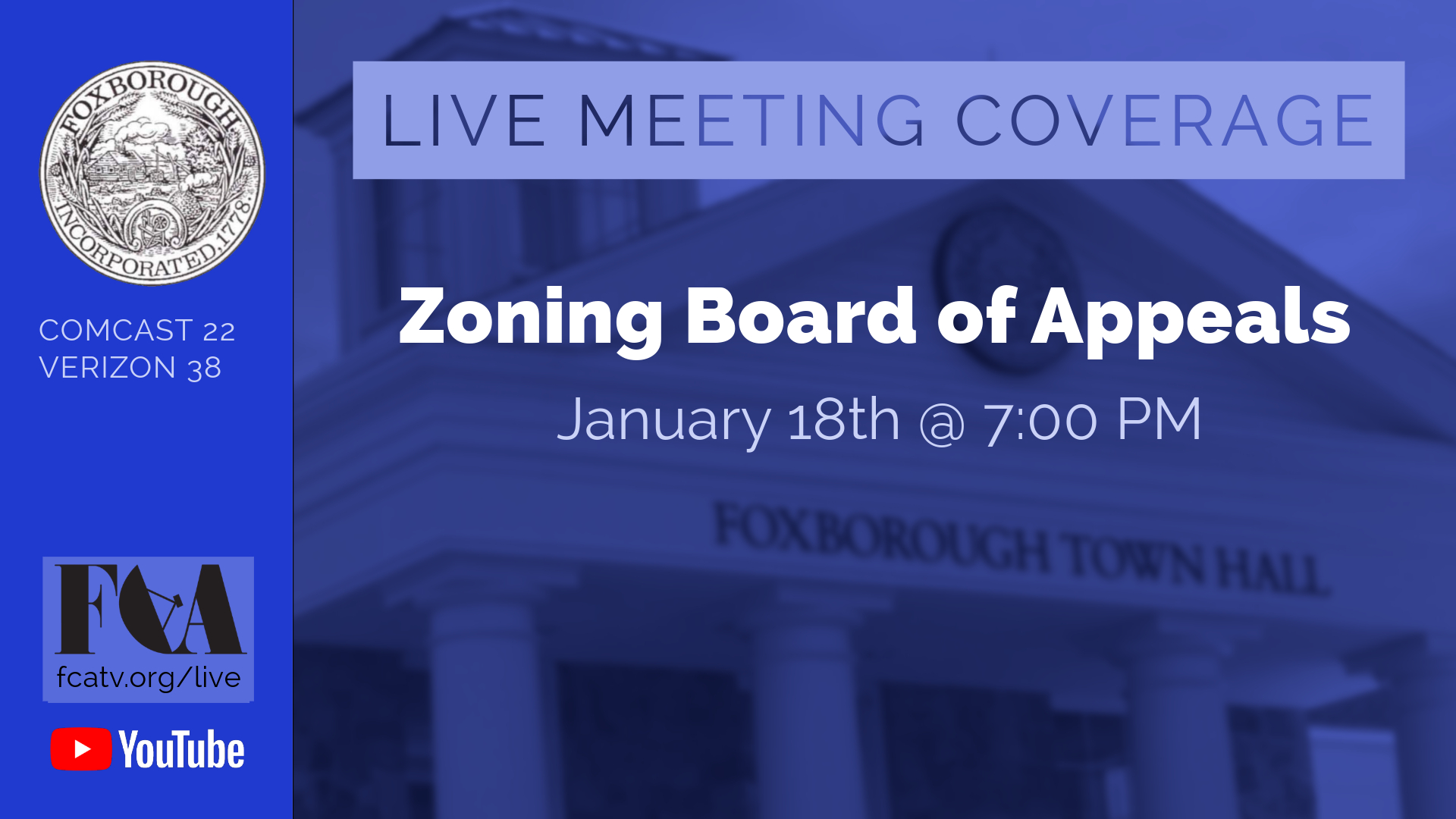 Zoning Board of Appeals Meeting 1/18/2024